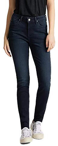 Lee Damen Scarlett High Jeans, Worn Ebony, 25W / 31L