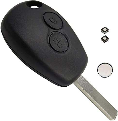 SALPIE Autoschlüssel Gehäuse Schlüssel Gehäuse für 2 Tasten Kompatibel mit Renault Clio Dacia Logan Sandero Duster Express Twingo Modus Kangoo Batterie Inklusive