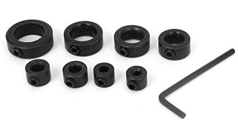 Wood Drill Bit Depth Stop Collar Set 3mm to 15mm Internal Diameter 8 in 1