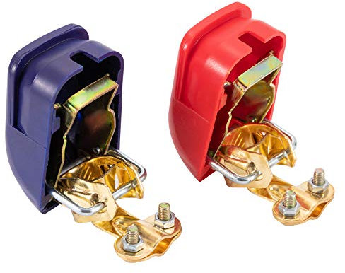 CZC AUTO Quick Release Battery Terminals Clamps Connectors Positive & Negative 12V Battery Quick Disconnect Terminals for Car Caravan Motorhome (Red & Blue), 1 Pair