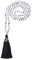 COAI Unisex Handgeknüpft 108 Mala Yoga Kette Buddhistische Halskette Gebetskette aus 6mm Howlith mit Quaste und OM Anhänger