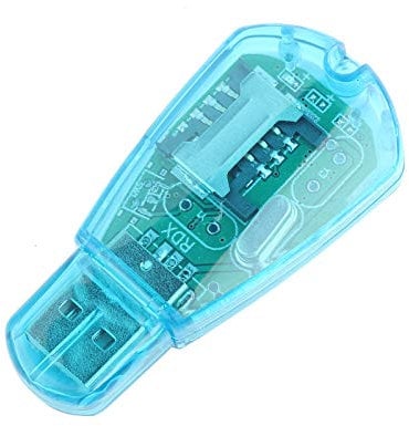 Fdit Lecteur de Carte SIM USB GSM CDMA Mobile Phone SMS Backup Copy Clone Writer avec CD, pour QQ ICQ MSM Sauvegarde d'informations et échange de données, Bleu