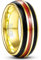 Corato Wolfram Ring mit Schwarze Gitarrensaite und Rot Kohlefaser 8mm Gold Hochzeit Ring Gewölbtes Poliertes Fertig Größe 65(20.7)