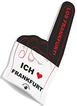 HIGH FIVE FINGERS Frankfurt Fahne My City Flagge Schaumstoff Hand für Fussball, Handball, Leichtathletik | Fanartikel für Spiele, Stadion und Events | One Size | 40 x 20 x 2,5 cm