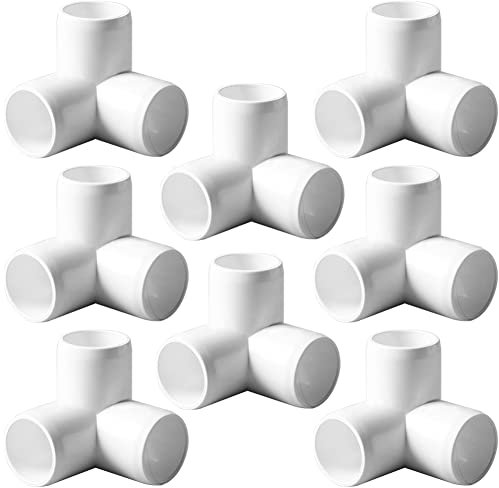 ANPTGHT Lot de 8 raccords coudés à 3 voies en T en PVC de 2,5 cm, sortie latérale coudée à 90 degrés, raccords d'angle en PVC pour meubles de construction, serre, abri de jardin, tente