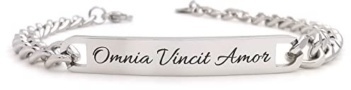 Bracciale da uomo personalizzato in acciaio con incisione personalizzabile braccialetto regalo ragazzo nome frase inciso amico scritta (Catena 5mm)