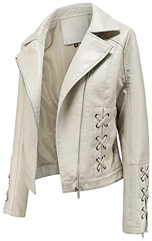ATZTD Donna Pelle & Faux Pelle Giacche & Cappotti tessuto stringato Giacche nero rosso verde chiaro beige
