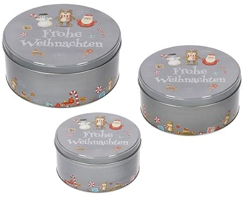 Posten Anker 3 er Sparset I Keksdose I Gebäckdose Fröhliche Weihnachten I Keks & Gebäck Dosen I Weihnachten & Advent I Weihnachtsbäckerei I Grün I