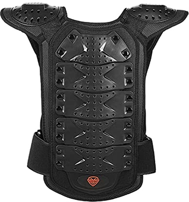 predolo Cycling Protective Jacket Protection Anti-fall Protective Gear Safety Night Motorcycle Vest Chest for Motocross, Riding, Skateboarding, Black Color L