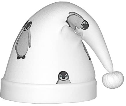 Grauer Pinguin-Druck Weihnachtskostüm Zubehör - Medium Weihnachtsmütze Unisex Erwachsene Weihnachtsmütze