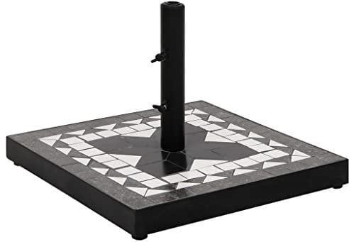 vidaXL Base de Parasol Noir et Blanc carré 12 kg, Support de Parasol, Support de Parasol extérieur, Parasol Cantilever avec Base, Poids de Parasol