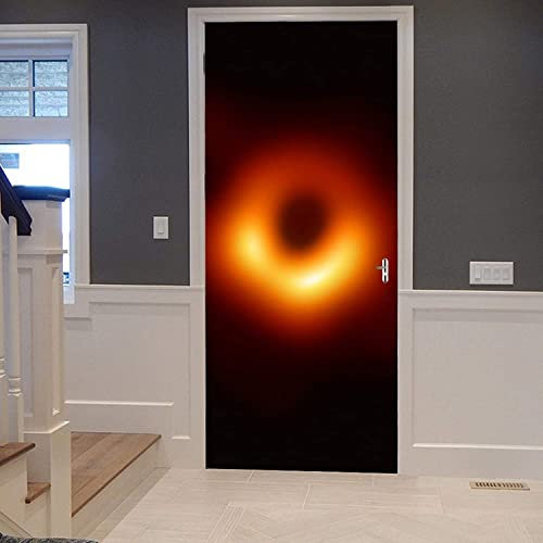 Fotomural Puerta 3D Espacio Exterior Agujero Negro Galaxia Universo 77 X 200 Cm Autoadhesivo Pegatinas De Arte A Prueba De Agua Dormitorios Para Niños Baño Inodoro Decoración Del Hogar Calcomanía Pós