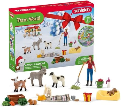 schleich 98983 Adventskalender 2023 FARM WORLD, ab 3 Jahren, FARM WORLD - Spielset, 24 Teile