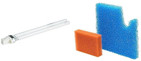 Oase Ersatzlampe UVC 5 W, Weiß & Ersatzschwamm Set Filtral UVC 1500 (rot & blau)