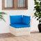FIRBNUS Garten-Paletten-Ecksofa mit Kissen Imprägniertes Fichtenholz Gartenmöbel Terassenmöbel Außen Eckcouch Balkon Sitzecke Garten Palettenmobel Palettensofa Palettenmöbel Balkon Balkonmöbel