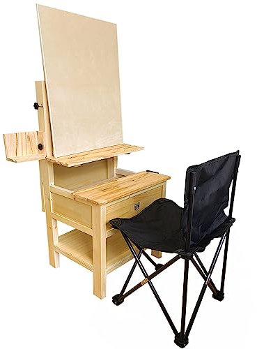 CASEGO Die Höhe des Holz-Maltisches ist verstellbar, stabil und tragend, langlebig und praktisch, geeignet für Klassenzimmer, Studios usw. (einstellbar C)