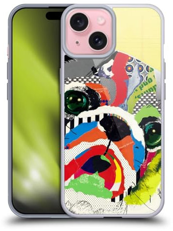 Head Case Designs Officially Licensed Michel Keck Pug Dogs 4 Soft Gel Case Compatible With Apple iPhone 15