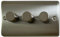 Brushed Steel LED Dimmer Switch (3 Gang/120W) - BBS17
