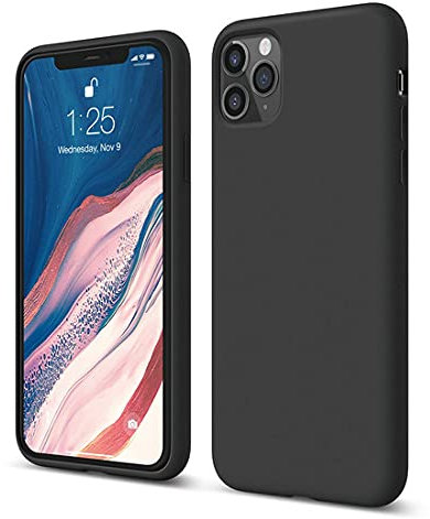 Case for iPhone 11 Pro Max - Silicone Protective Cover with Anti-Scratch Design and Camera Bump for iPhone 11 Pro Max 6.5-Inch (Black)
