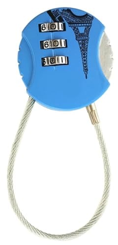 Beufee 3-stelliges Zahlenschloss, Drahtseil-Zahlenschloss, Wasserdichtes Vorhängeschloss, Outdoor-Schließfach, Vorhängeschloss Für Reisekoffer, Gepäck(Blau)