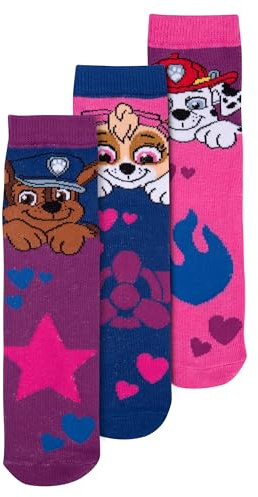 United Labels Paw Patrol Socken für Mädchen - Kinder Sneaker Kindersocken Söckchen Pink/Lila (3er Pack) (DE/NL/SE/PL, Numerisch, 27, 30, Regular, Pink/Lila)