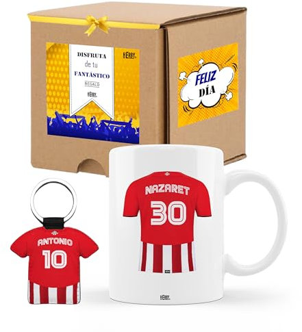 Taza de cerámica del Athletic personalizada con nombre y número más llavero camiseta personalizada del Athletic, regalos personalizados del Athletic, taza de café del Athletic 325 ml(Ahleticx2c)