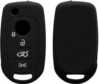 kwmobile Cover Chiavi Auto Compatibile con Fiat con 4 tasti pieghevole - Custodia Protettiva Chiave Auto Copri Telecomando Gomma - Portachiave Macchina Silicone