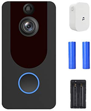 MOMCO Door Bell,V7 HD 1080P Smart WiFi Video Doorbell Camera Visual Intercom IP Door Bell Wireless Security Camera