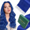 Easyouth Invisible Tape Extensions Echthaar Blau Haarverlängerung Echthaar Tape Blau 45cm 25g Extension Tape in Remy Menschenhaar für Frauen #Blue 10pcs