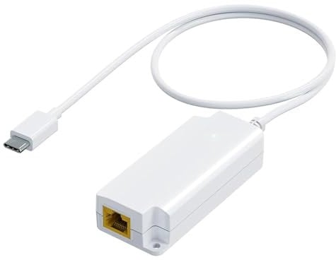 PROCET Gigabit PoE a USB-C Convertitore adattatore Ethernet RJ45 PoE a C 5V 2A 10W 1000Mbit/s per tablet, iPad Mini, UniFi G4 Doorbell Pro, Galaxy Tab A8, Google TV, telecamera CCTV, Home Assistant