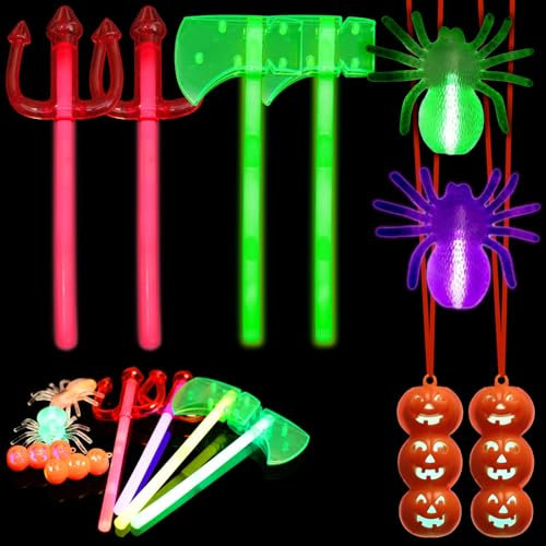 APODESS 26PCS Halloween Knicklichter Halloween Leuchtstäbe Halloween Kostüm Teufel Halloween Mitgebsel Kinder Glow Sticks Leuchtstab Glowsticks Halloween Spiele für Karneval Party Gadgets