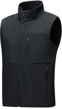 Taoyoule Gilets en Polaire pour Hommes Gilet Léger D'extérieur Vestes Softshell sans Manches Imperméables Coupe-vent Vêtements de Sport pour la Randonnée à Vélo
