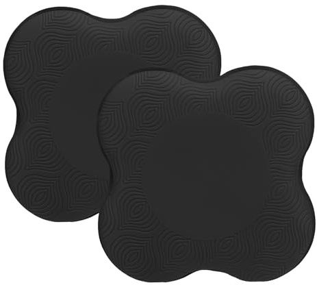 PATIKIL Yoga Knie Schoner Kissen 2Stk PU Schaum Yoga Knie Matte Extra Dick Pilates Knie Schoner für für Frauen Männer Handgelenk Hände Kopf Übung Schwarz