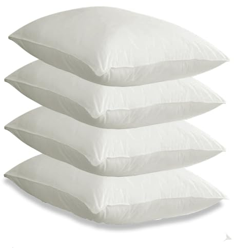 WANSHA HOME Pillows 4 Pack Hotel Quality Bed Pillows - Luxury Firm Support Pillows Side Sleeper Comfort for Neck & Shoulder Discomfort - Anti Allergy Hypoallergenic Standard Uk Size (50cm x 75cm)