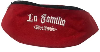 La Familia Original Bauchtasche/Hib Bag mit aufwendigem Stick in Camouflage oder Schwarz (Rot)