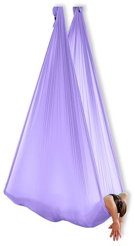 Yosana Aerial Yogatuch 5x2.60 m, Ersatztuch, Yoga Hängematte ohne Zubehör, Yoga Tuch zum Aufhängen, hochwertiges Nylon (Flieder)