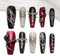 Sun&Beam Nails Handgefertigte Kunstnägel Lang Sargform Ballerina Nägel zum Aufkleben in Rot Schwarz Y2K Halloween Ombre Design mit Klebepads 10 Stück (#189 M)