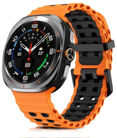 MoSuul Silicone Bracelet Compatible avec Samsung Galaxy Watch Ultra 8 47mm 2025/7 47mm 2024, Souple et Étanche Sport Remplacement Hommes Femmes Bracelet pour Samsung Galaxy Watch Ultra 8/7