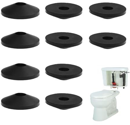 10 rondelle di tenuta per cassetta WC, 20 mm, in gomma, antiscivolo, kit di guarnizioni per riparazione WC