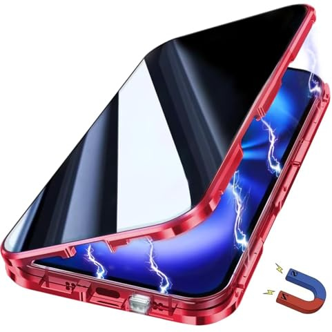 Yoursea Anti Peeping Case for iPhone 13 pro max, 360 Degree Front and Back Privacy Tempered Glass Cover, Anti SPY Screen, Anti Peep Magnetic Adsorption Metal Bumper for iPhone 13 pro max