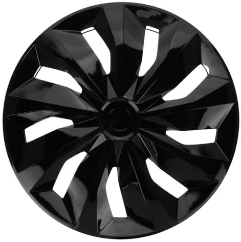 ULTECHNOVO 1 Pcs Enjoliveurs Noirs 15 Couvre-Jante De Roue Enjoliveurs De Remplacement Direct Boutons-Pression sur Voiture Camion SUV Van - 15 Pouces