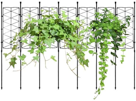 Enrejado – Enrejado de jardín desmontable resistente | Panel de rejilla de alambre de metal duradero para patio | Soporte de metal plegable resistente para plantas trepadoras y jardinería vertical