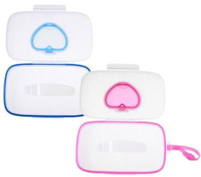 RORPOIR 2stücke Tragbare Wischtuch-boxen Herzform Feuchtigkeitsbeständig Für Unterwegs Aufbewahrung Von Babytüchern