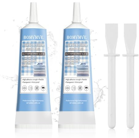 BOMVMVE Colla Tessuto, 120 ml Colla per Tessuticolla per Tessuto, Trasparente Coll-a Tessuti, Resistente ai Lavaggi, per Abiti, Feltro, Denim, Cotone, Poliestere