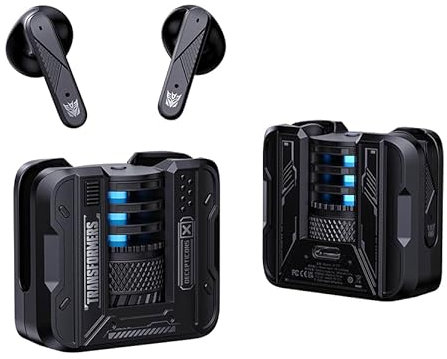 MINITECHNO TRANSFORMERS TF-T71 Wireless Bluetooth 5.4 Earphones, In-Ear Headphones with Microphone, 24 Hours Runtime, Charging Case, Black