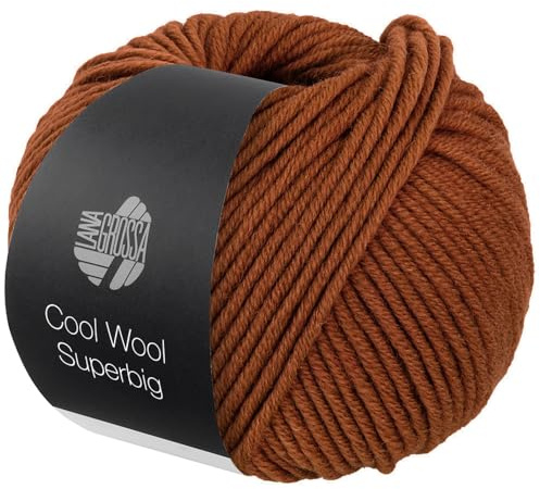 LANA GROSSA Meilenweit Superbig | Pure extrafeine Merinowolle, waschmaschinenfest und filzfrei | Handstrickgarn aus 100% Schurwolle (extrafine) | 50g Wolle zum Stricken% Häkeln | 80m Garn FB 39
