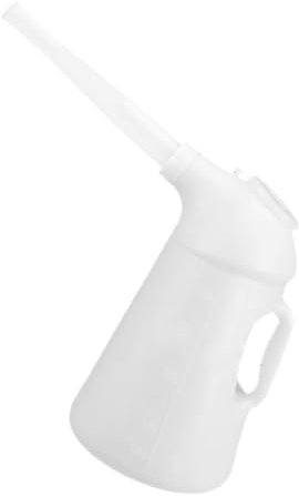 ELAYARD Metal Oil Can with Spout 5l Refillable Oil Dispenser Jug for Car Engine Fuel Transfer and Outdoor Automotive Use