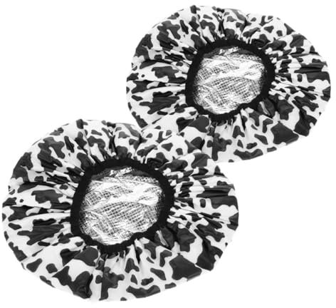 SMASOLO 2pcs Hair Mask Cap Double Layer Self Heating Shower Cap for Women Elastic Band Sauna Hat Women