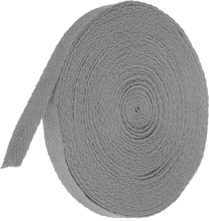 TA-VIGOR Baumwoll-Twillband, 10 mm, 9,1 m, Schrägband, Wimpelband, weiches natürliches Fischgrätenmuster, Gurtband, Rolle zum Nähen, Schneidern, Geschenkverpacken, Basteln, Dunkelgrau