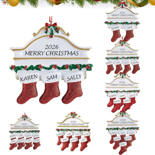 DIY Weihnachtsbaum Anhänger mit Namen, Familien Weihnachtsdeko 2026(S-3) | DIY Weihnachtsdeko mit Namensfeldern, kreative Familiengestaltung für den Weihnachtsbaum